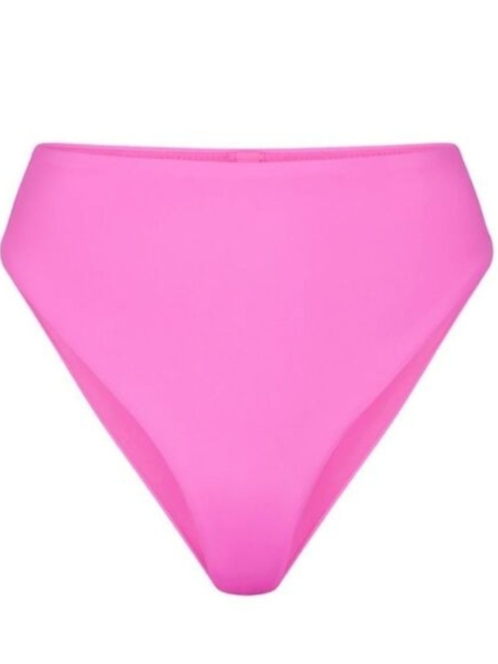 SKIMS High-Waist, High-Cut Neon Pink Orchid Swim Bottoms